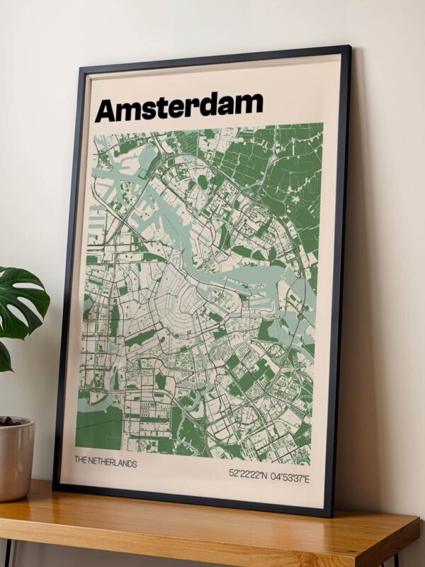 Amsterdam City Map Poster Colorful Map Colors