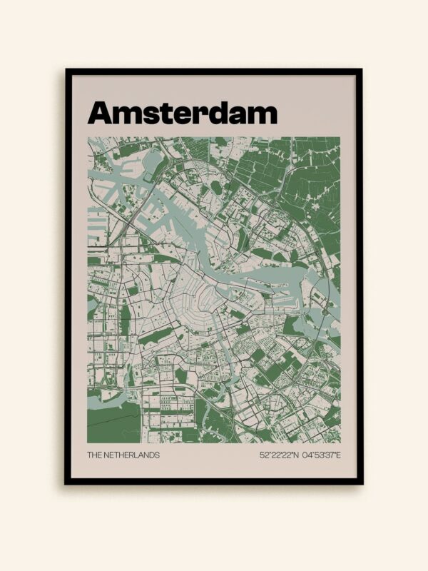Amsterdam City Map Poster Colorful Map Colors