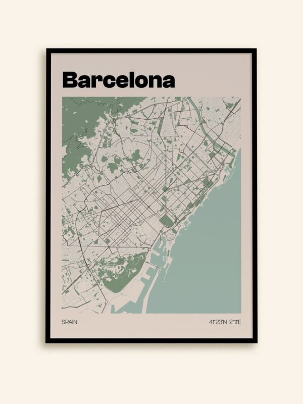 Barcelona Street Map Poster Art Wall