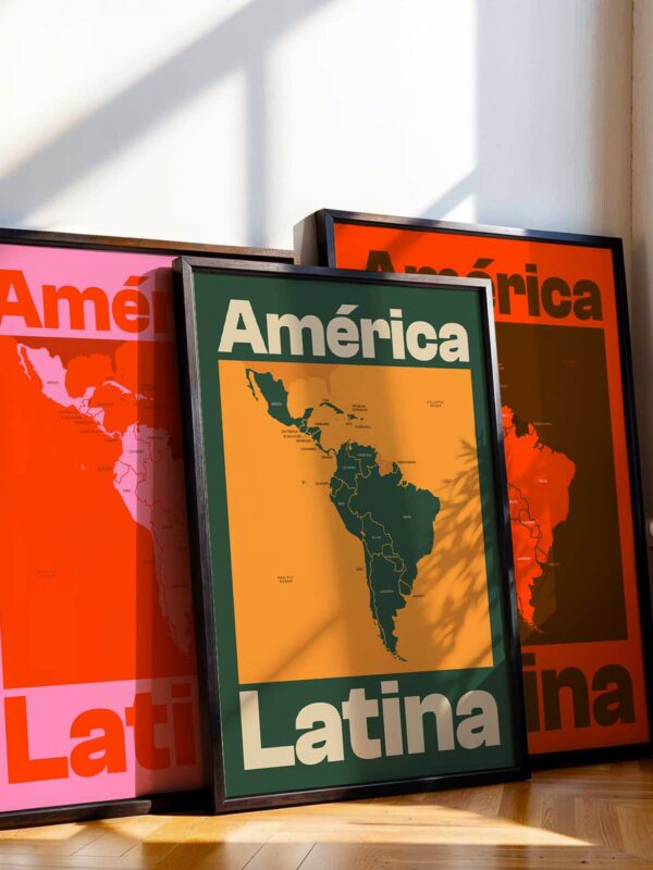 Latin America Map Poster Frames