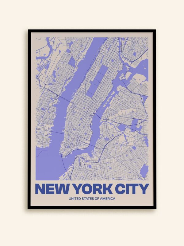 New York City Map Poster Print Art Wall