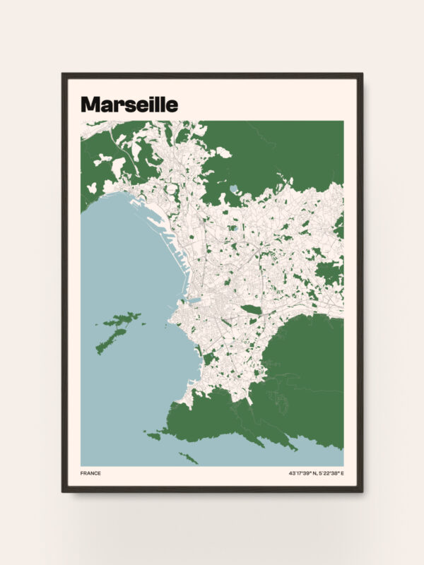 Marseille City Map Print